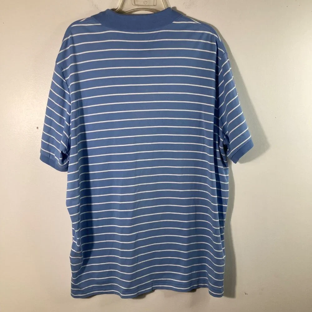 Mens Polo Ralph Lauren‎ Polo Shirt Classic Fit Striped XL Blue White Cotton